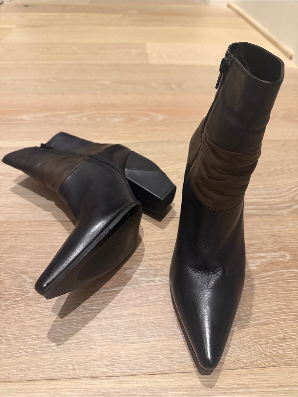 Women’s Black Pointed-Toe Ankle Boots
